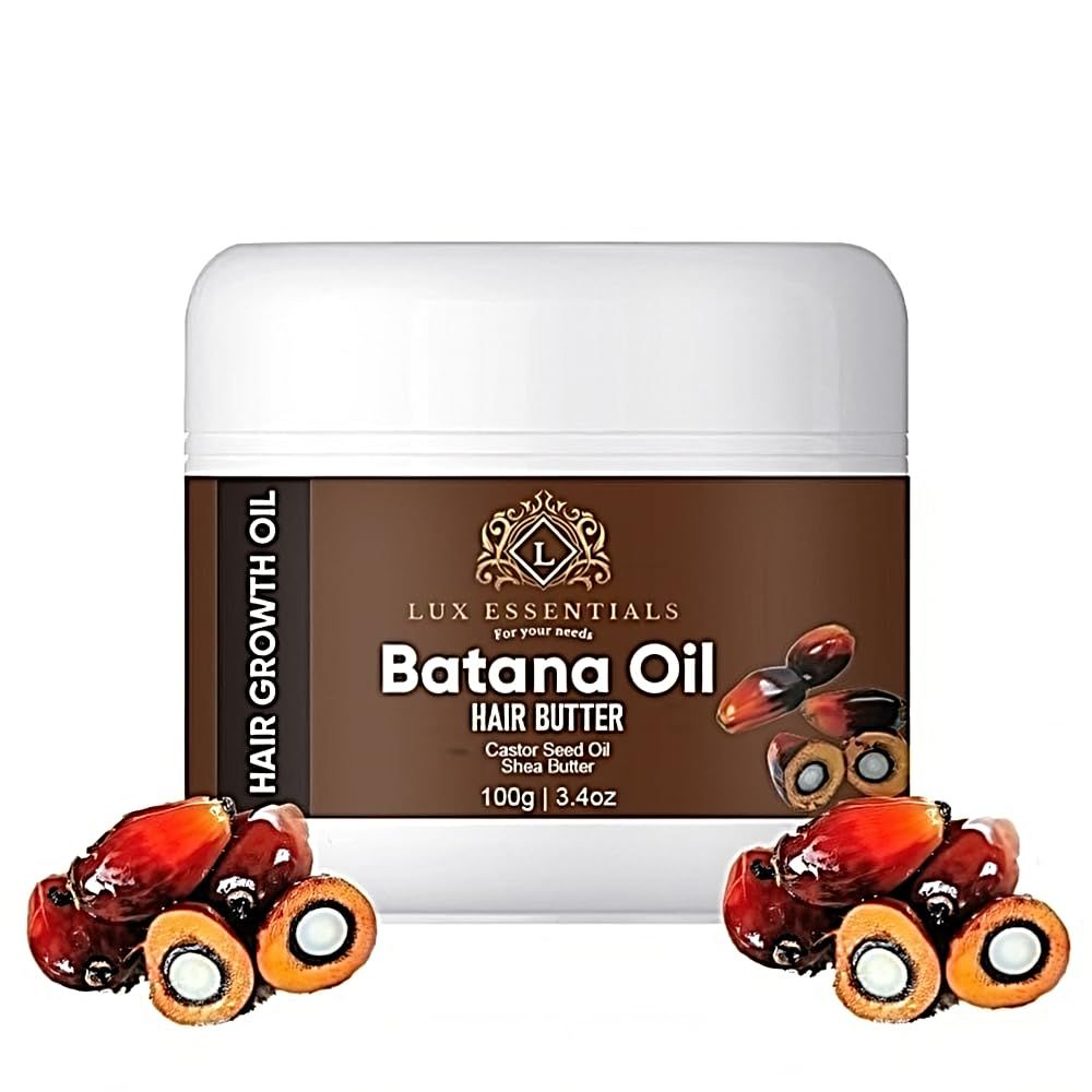 Batana Oil for Hair Growth and Thickness - Raw, Pure, Dr. Sebi Organic for Men Women (3.5OZ)