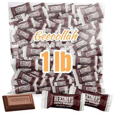 Zero Sugar Milk Chocolate Candy 1lb Bag - Individually Wrapped Sugar Free Chocolate Candy Bars For Gifting, Mother&#39;s Day, Candy Bowls Treats