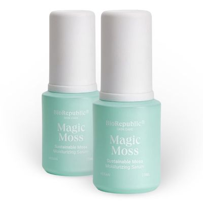 BioRepublic Skincare Firming Facelift Magic Moss Serum, with Vitamin B5, Hyaluronic Acid Moisturizing Serum for Damaged Skin - Infused with Soothing Moss - 100 Vegan (25 mL) - Pack of 2