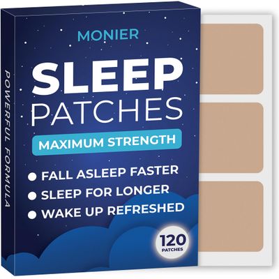 MONIER Sleep Patches for Adults Extra Strength Easy-to-Apply Sleep Patch with Melatonin Valerian Relax Wake Up Refreshed Long-Lasting Night Comfort for Men Women 120 Patches
