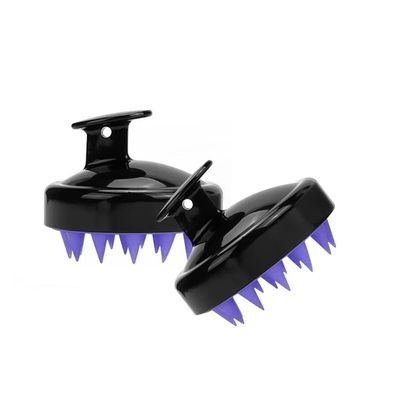 AK2 (Naturally Divine) 2 Pack-Hair Scalp Massager Shampoo Brush, Scalp Scalp exfoliator Brush for Dandruff Removal Hair Scrub Brush for Dry and Wet Hair (Black Purple)