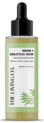 THE LIVING CO Neem Exfoliating Scalp Serum 65ml For Oily, Itchy Flaky Scalp.