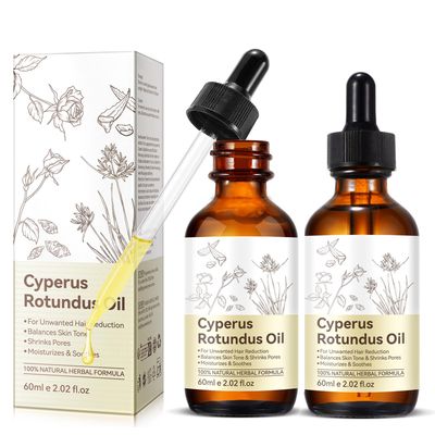 HENGRUNBANG Cyperus Oil - Natural Hair Removal Solution, Moisturizes Soothes Skin, Reduces Body Hair Growth, Shrink Pores, Suitable for All Skin Types