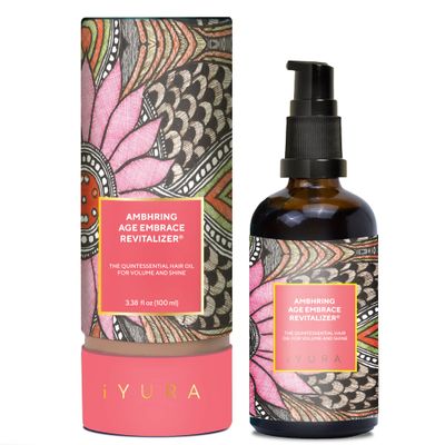 The Ayurveda Experience iYURA Ambhring Age Embrace Revitalizer and Hair Oil - Pro-age Hair Moisturizer for Bouncy, Shiny and Voluminous Hair - Ayurvedic Oil with Amla Bhringraj - 3.4 fl oz