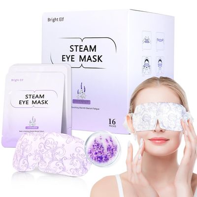16 Packs Steam Eye Mask,Self Heating Warm Compress for Dry Eyes,Heated Eye Mask for Fast Relief,Disposable Moist Heating Compress Pads for Sleeping(Lavender)