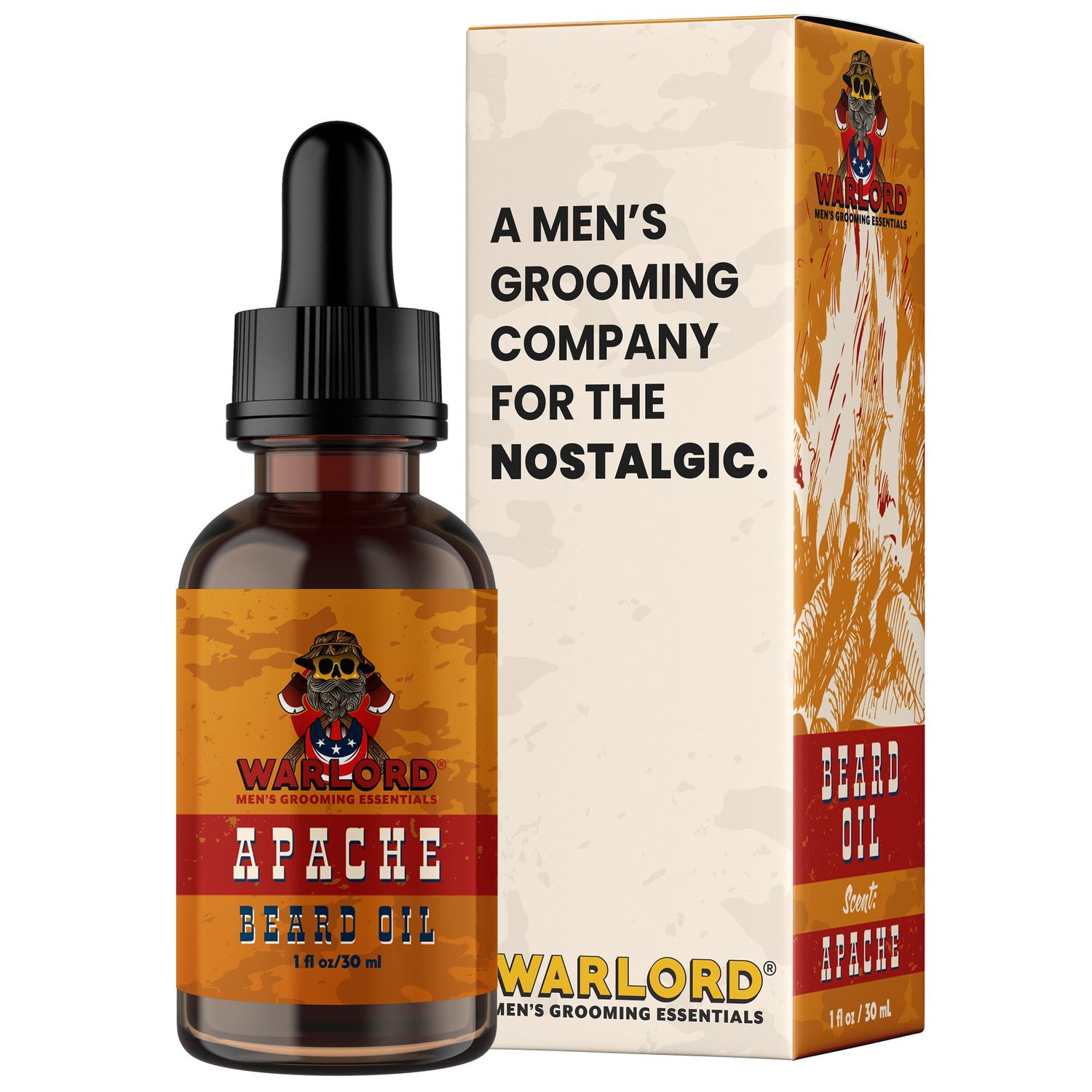 WARLORD Beard Oil Beard Softener for Men - Beard Moisturizer Natural Beard Oil to Reduce Itchy Skin, Tame Hair and Manage Frizz - Apache, 1 Fl Oz