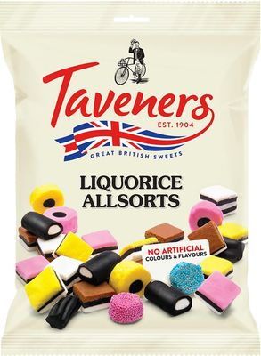 Taveners Liquorice Allsorts Great British Sweets 165g Pack of 2