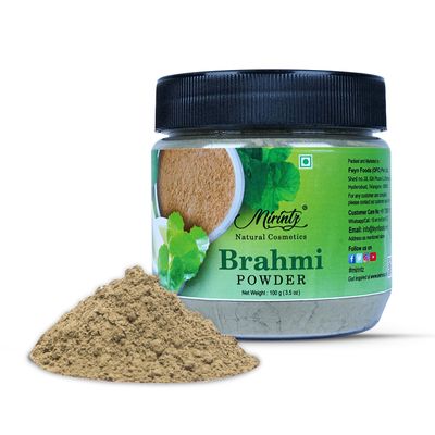 Mirintz 100 Natural Brahmi Powder (100 gms) Pure Bacopa Monnieri Powder Herbal Supplement Brahmi Powder for Hair Growth Bacopa Powder Ayurvedic Support for Healthy Hair Herbal Hair Mix