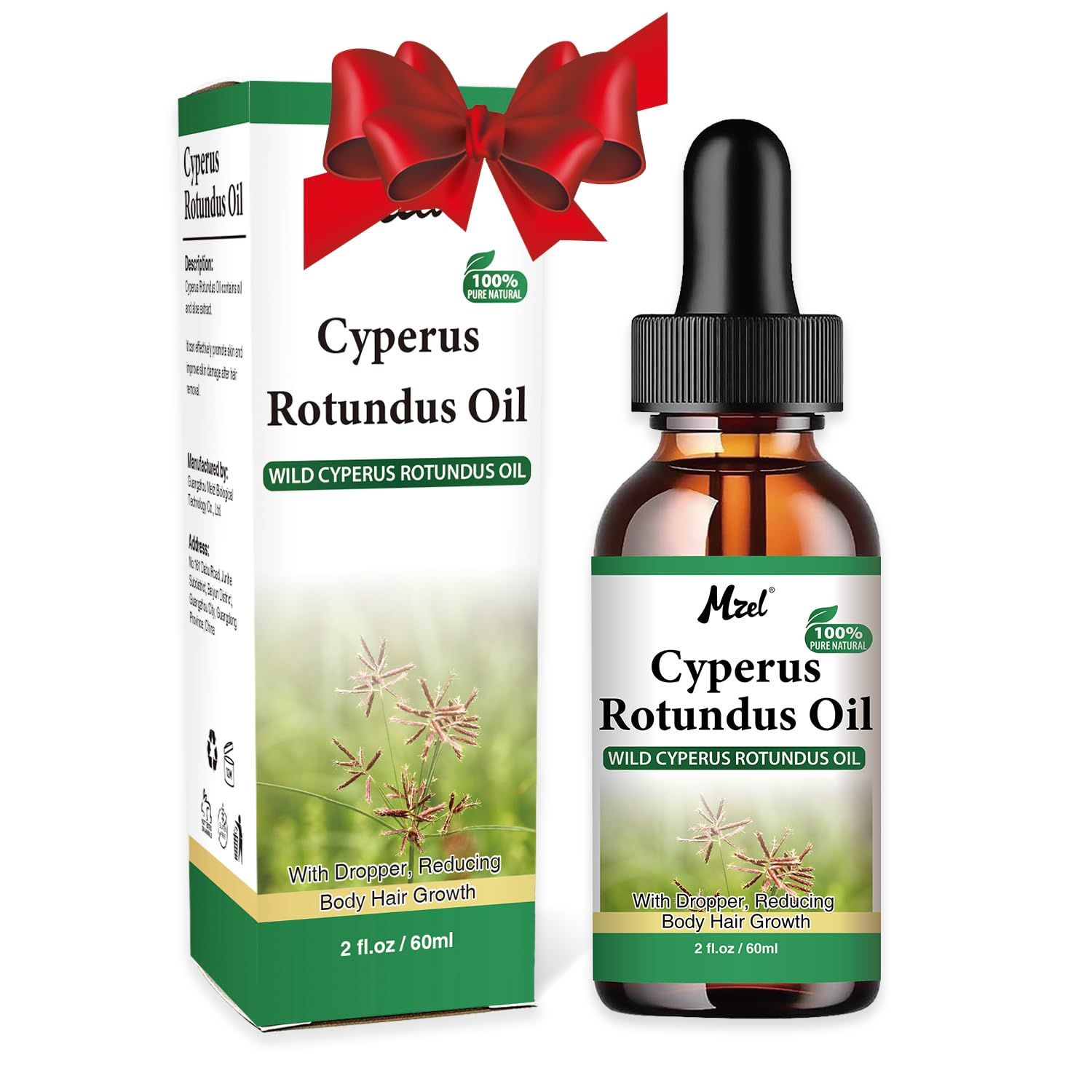 Cyperus Rotundus Oil Natural Nut Grass Oil for Reducing Body Hair Growth, Smooth Skin Hair Removal, Moisturizing Soothing Xmas Christmas Gift for Men Women 60 ml