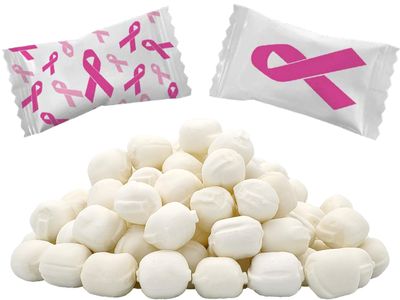 Fruidles Pink Ribbon Buttermints, Breast Cancer Awareness, Mint Candies, After Dinner Mints, Fat-Free, Kosher Certified, Individually Wrapped (110 Pieces)