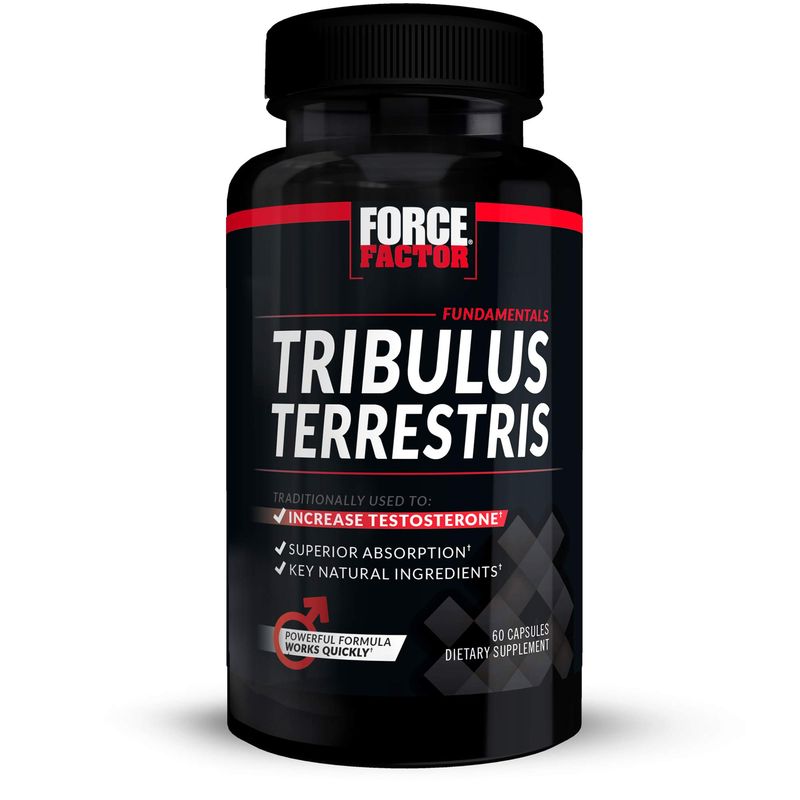 Force Factor Tribulus Terrestris for Men, Testosterone Booster and Male Vitality Supplement, Tribulus Extract and Natural Ingredients for Superior Absorption, Fundamental Series, 1000mg, 60 Capsules