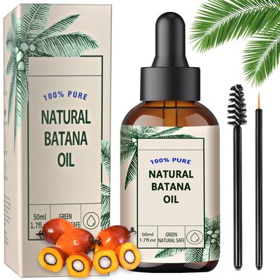 Batana Oil for Hair Growth, Pure Organic Natural and Cold Pressed Hair Oil, Dr. Sebi Organic Oil from Honduras, for Eliminates Split Ends, Enhances Radiance Nourishment for All Hair Types, 1.7 fl oz