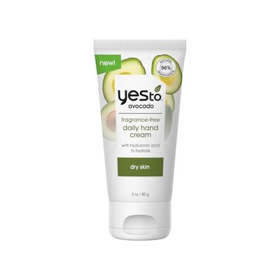 Yes To Avocado Fragrance-Free Daily Hand Cream, 3 Oz, With Hyaluronic Acid