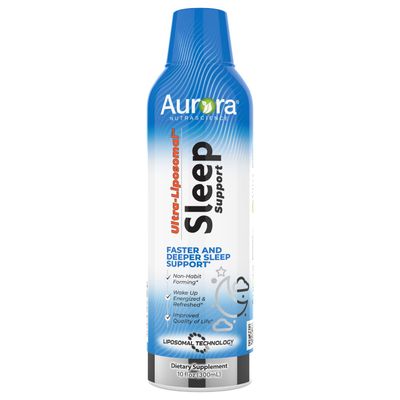Aurora Nutrascience Ultra-Liposomal Sleep Support, 3 mg Melatonin, L-Theanine, Ashwagandha and Chamomile Flower Extract Sleep Aid, 10 fl oz (300mL)