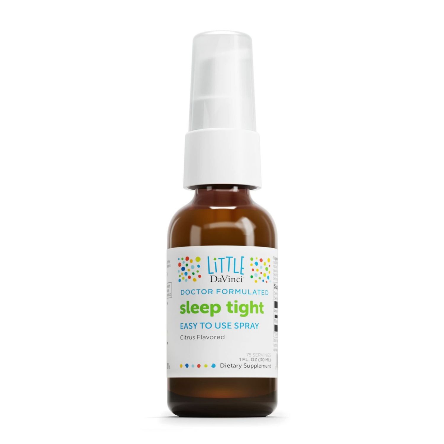 DAVINCI Labs Sleep Tight - Kids Melatonin Supplement to Support Restful Sleep and Focus - with 3mg Melatonin - Citrus Flavor - 30ml, 75 Servings