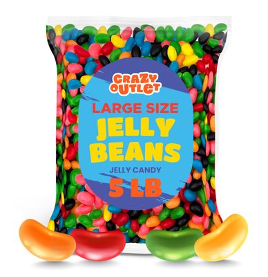 Jelly Beans - 5 Pound Bulk Pack - Fruit and Licorice Flavored Candy