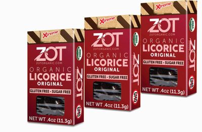 ZOT 100 pure Organic Licorice, Original flavor, 0.4 oz flip-top box, Set of 3