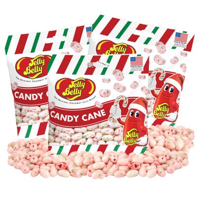 Needzo Peppermint Candy Cane Jelly Beans, Limited Edition Christmas 2024 Stocking Stuffers, Pack of 3