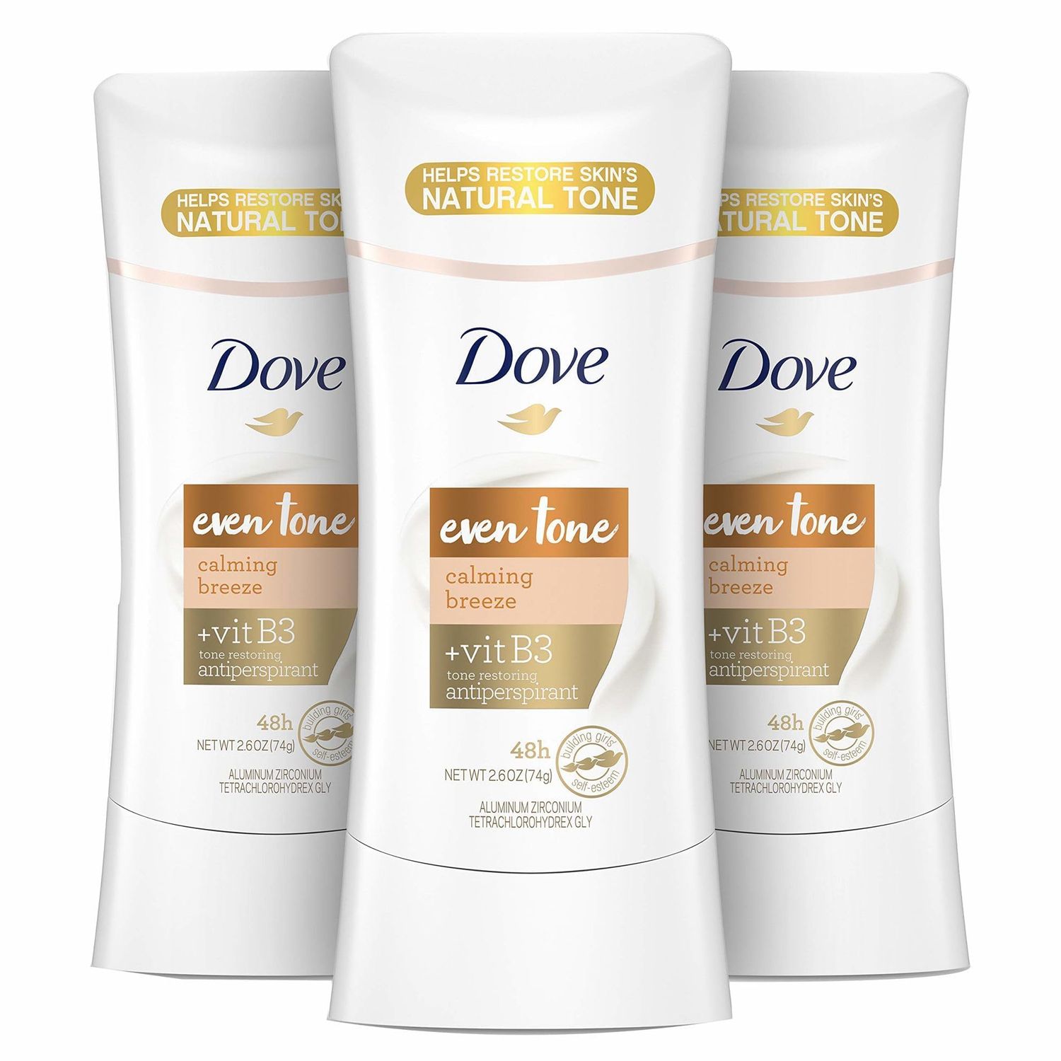 Dove Even Tone Antiperspirant Deodorant Stick Apple Blossom Mango Butter 3 Count For Uneven Skin Tone 2.6 oz