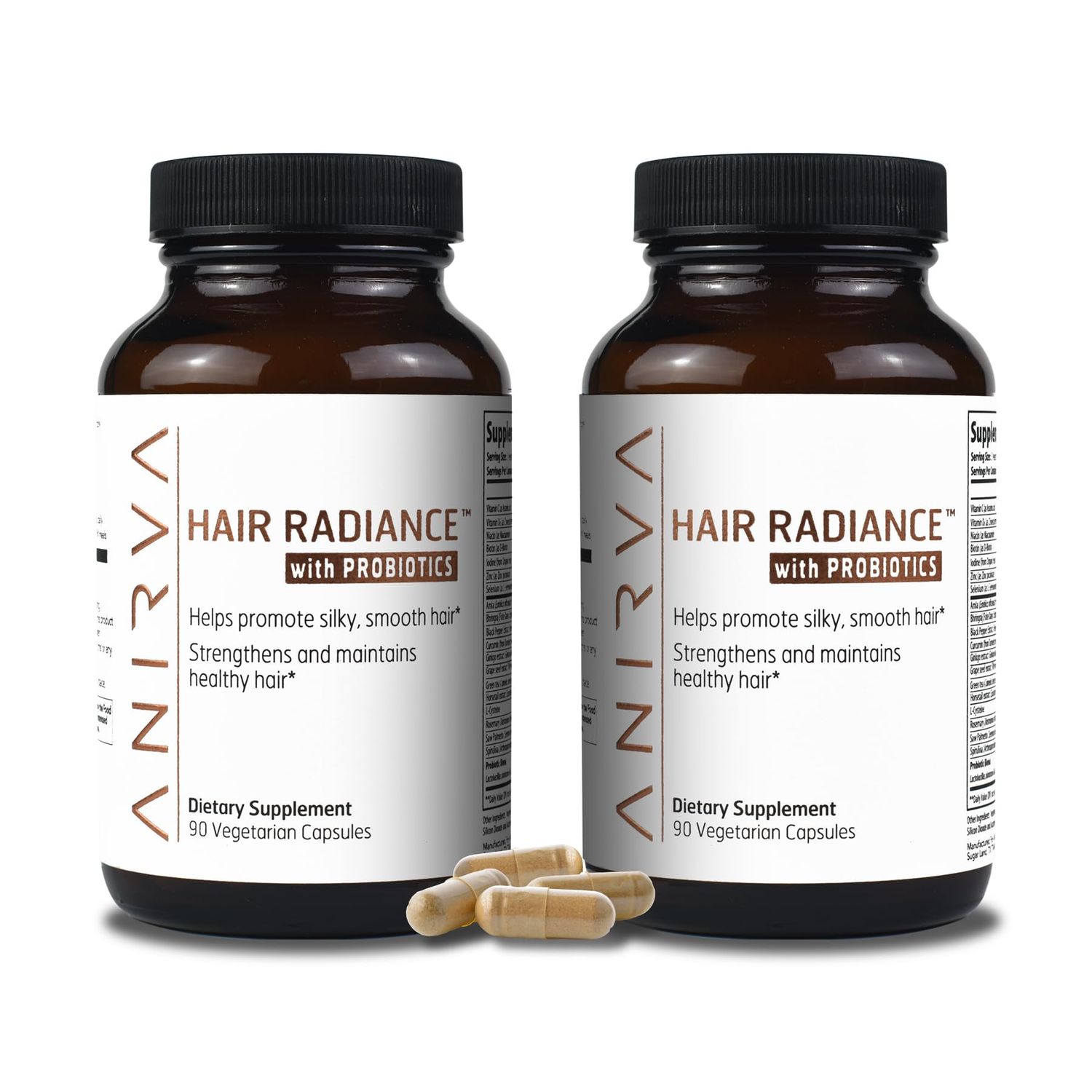 ANIRVA Hair Growth Supplement for Thicker Stronger Hair, Hair Loss Vitamins - Biotin, Horse Tail Extract 20 Other Ingredients, Dermatologist Recommended. 2 Months Supply, 180 Count (2 Pack)