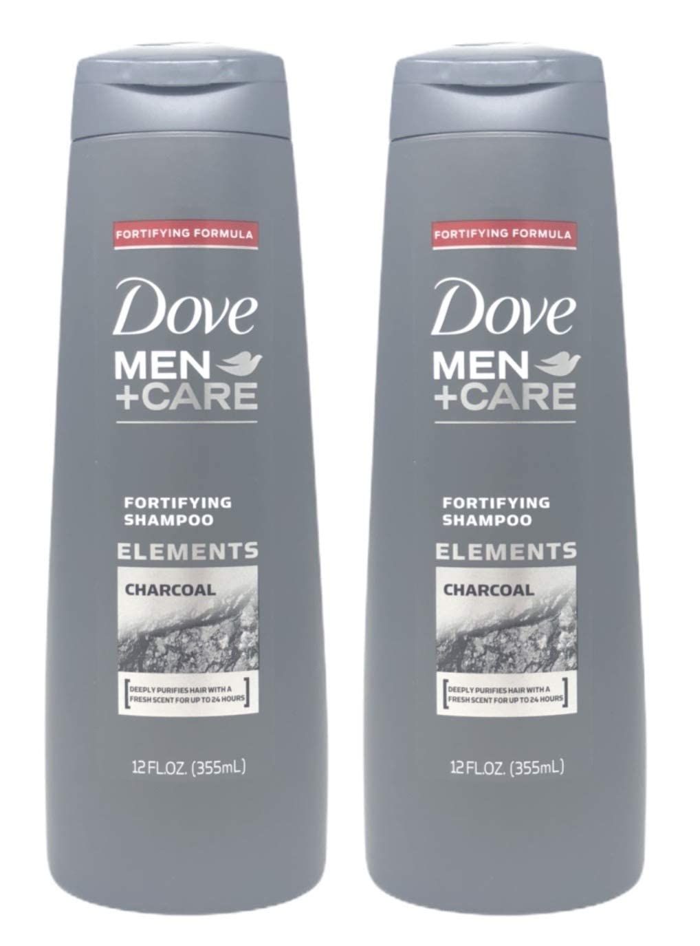 Dove MenCare Fortifying Charcoal Shampoo, 12 oz (Pack of 2)