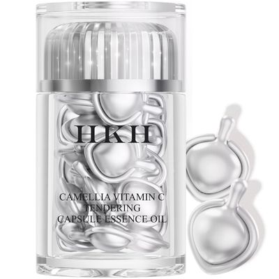 Triple Vitamin C Dark Spots Correction Capsules Serum For Face,Camellia VE Anti-Aging Essence For Women Camellia Niacinamide serum For Women To Tighten Sagging Skin And Reduce Fine Lines