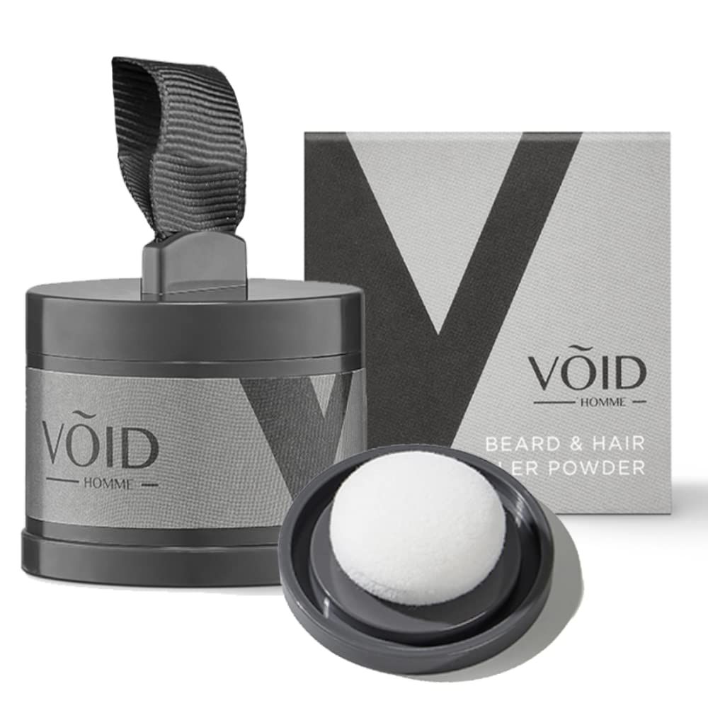 VOID Homme Hairline Powder (Light Brown) Instant Hair Concealer for Root Cover up, Mens Hair Powder Hair loss Concealer, Bald Spot Concealer, Beard Filler, Water-Resistant 48Hr Root Touch Up Powder