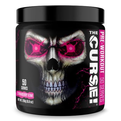 JNX SPORTS The Curse! Pre Workout Powder for Men Women, Caffeine, Beta-Alanine, Creatine, L-Citrulline, 50 Servings, Strawberry Kiwi Flavor - Boost Energy, Strength Focus