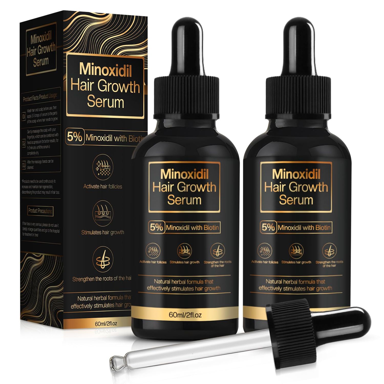 5 Minoxidil Hair Growth for Men and Women, Minoxidil Hair Growth Serum, Promotes Hair Growth, Strengthens Hair Follicles, Helps Prevent Hair Fall and Hair Loss