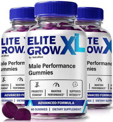 NutraRize (3 Pack) Elite Grow XL Gummies Male, Official Elite Grow XL for Men, Premium Formula for Performance, Energy Stamina, All-Natural EliteGrowXL, EliteGrow X ME Gomitas Review (180 Gummies)