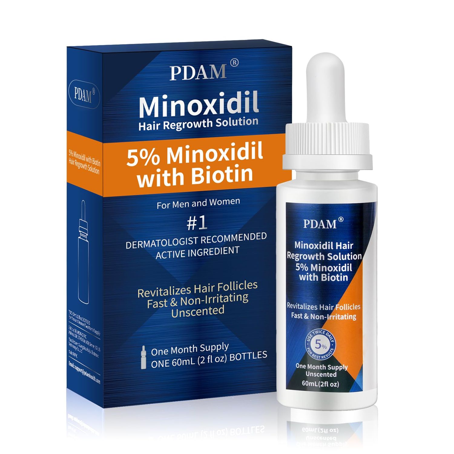 5 Minoxidil for Men and Women Hair Growth, Minoxidil for Beard Growth, Minoxidil 5 Percent, Hair Regrowth for Men, Hair Loss Treatments for Women(2 FL OZ)