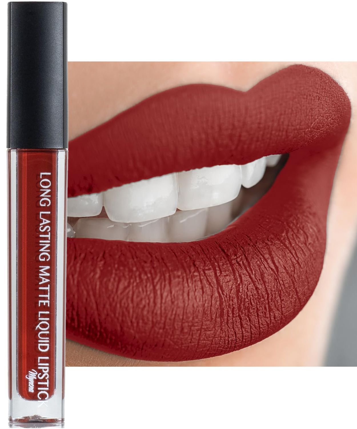 Mynena Lip Stain Long-Lasting Waterproof Lightweight Comfortable Non-Drying High Pigment Intense Color Liquid Matte Lipstick Paraben-Free Talc-Free Vegan Cruelty-Free Sienna