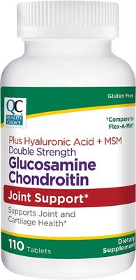 Quality Choice Double Strength Glucosamine Chondroitin Hyaluronic Acid, MSM Tablets, 110 Count Bottles of Joint Support