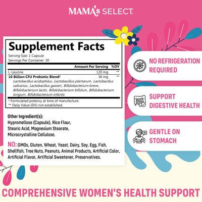 Mama's Select Prenatal Probiotics for Pregnant Women - Pregnancy, Postnatal Postpartum Support - Aids Lactation, Breastfeeding, Digestion, Morning Sickness, Baby Microbiome - 30 Capsules