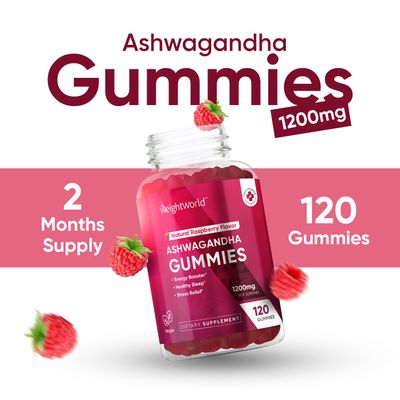 WeightWorld Ashwagandha Gummies for Women and Men 1200mg - 120 Gummies (2-Month Supply) - Ashwagandha Supplement Gummies for Energy Booster, Healthy Sleep Stress Relief - Vegan Gluten-Free