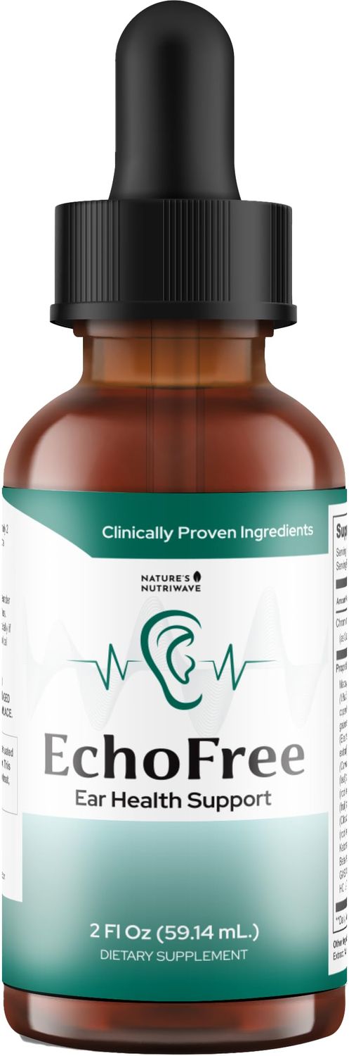 EchoFree Drops - Natural Support with L-Tryptophan, Gotu Kola, and L-Arginine - Plant-Based Formula, Made in The USA, Non-GMO, Easy-to-Take - 2oz Bottle, 1 Month Supply