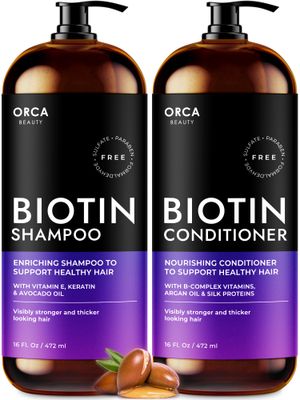 Biotin Shampoo and Conditioner for Women and Men - Volumizing Shampoo and Conditioner Set to help boost thinning hair - Hydrating, Nourishing Hair Loss Shampoo and Conditioner