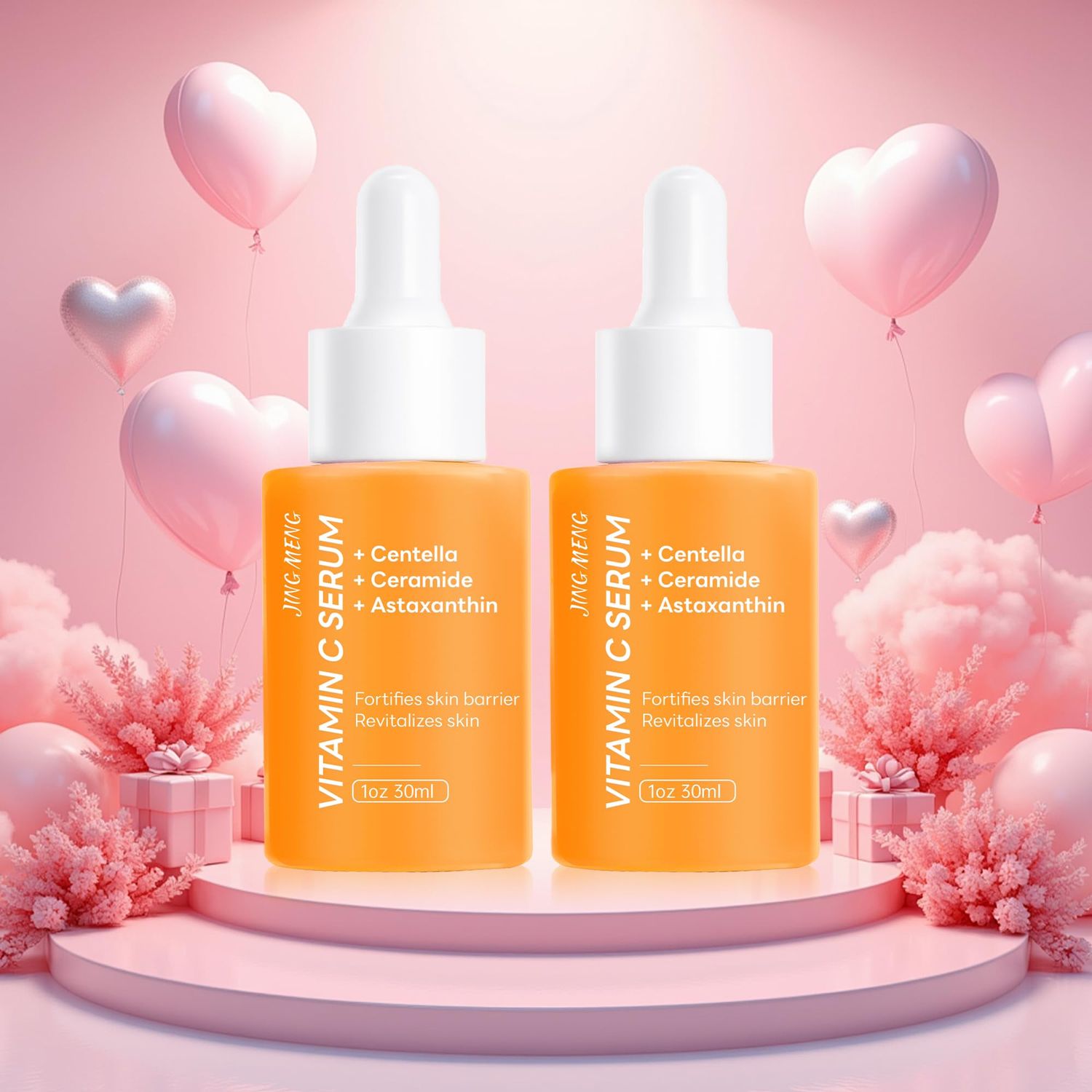 JING MENG Vitamin C Liposomal Face Serum, Instantly Calming, Soothing,Radiance Boosting Anti-Aging, Even Skin Tone with Centella Asiatica, Ceramide, Astaxanthin, Hyaluronic Acid 1oz SINGLE