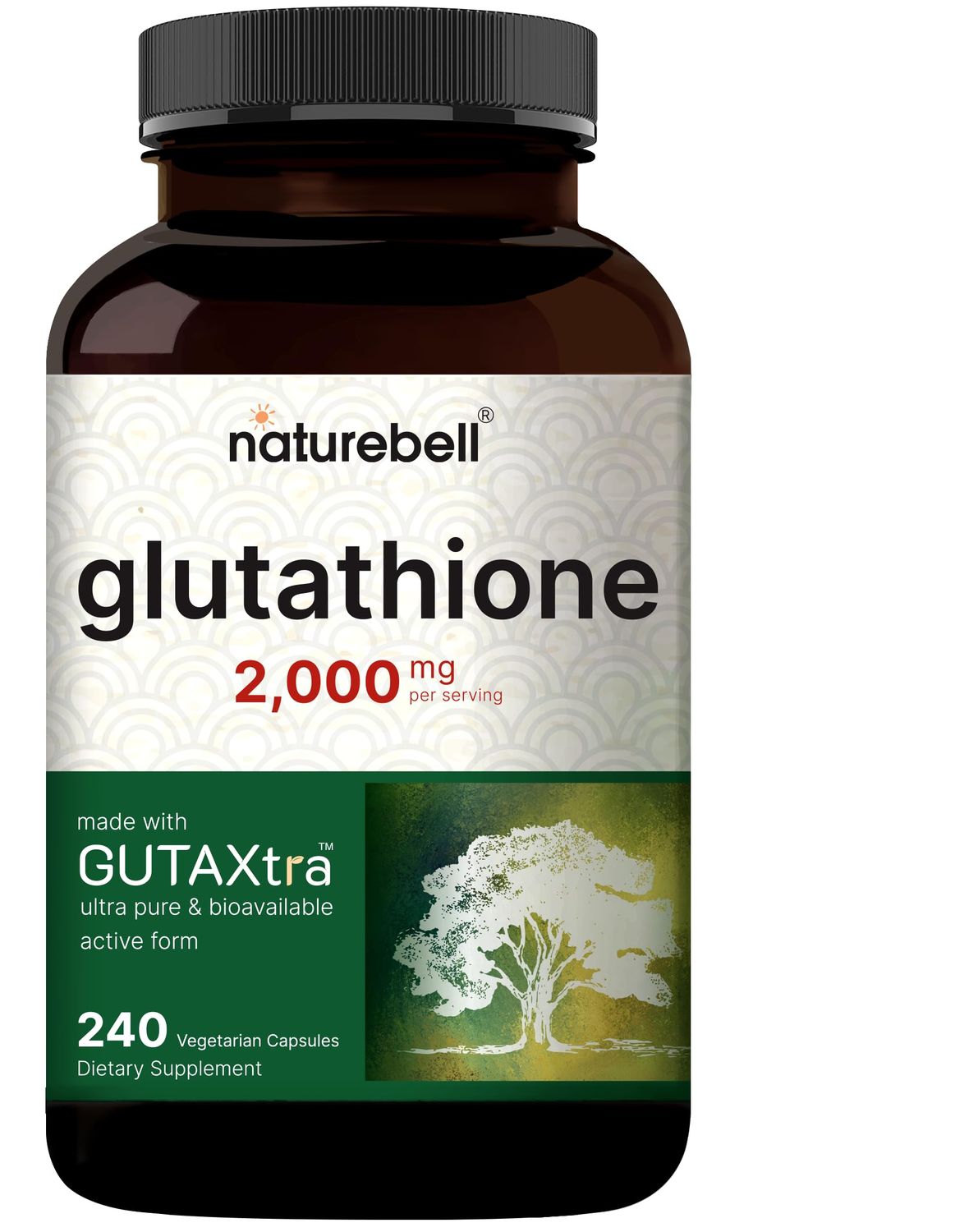 NatureBell Glutathione Supplement 2,000mg Per Serving, 240 Veggie Capsules 98 Purity Verified, Bioavailable Reduced Glutathione Pills, Active Form, Master Antioxidant - Vegan Friendly Non-GMO