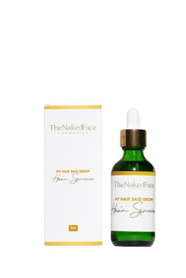 The Naked Face My Hair Said Grow Hair Serum; Vegan, all natural organic serum, created to aid in strengthening the hair follicles, nourish the scalp promote hair growth.