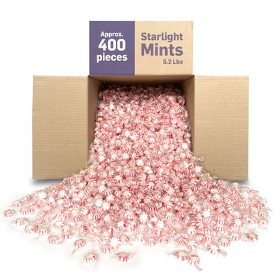 Colombina Starlight Breath Mints, Individually Wrapped Peppermint Hard Candies, Perfect for Christmas and Candy Dishes, Candy Bulk Box, 5.2 lbs