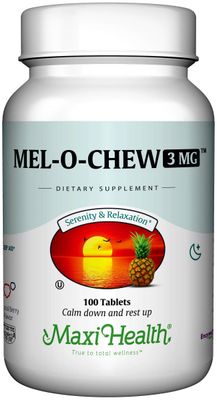 Maxi Health Chewable Melatonin, Kosher Berry Flavor, 3mg Melatonin for Adults or Teens, Natural Aid for Adults, Melatonin Chewables Alternative to Melatonin Gummies Higher 3 mg Dose, (100 Count)