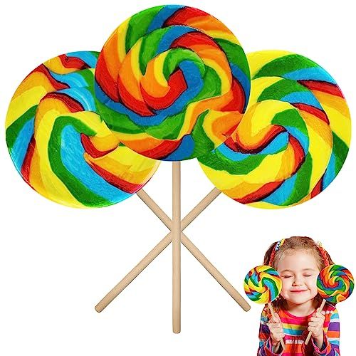Fruidles Jumbo Rainbow Swirl Lollipop, Individually Wrapped Sucker - 4&quot; Inch, 110 Gram (Pack of 12)