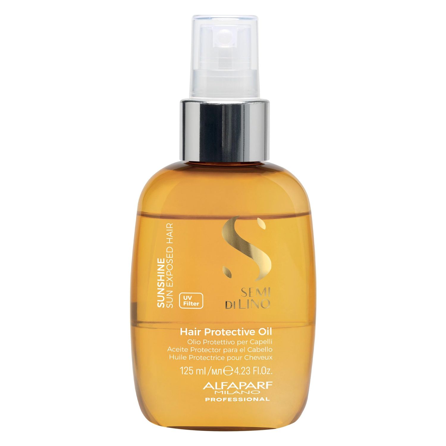 Alfaparf Milano Semi di Lino Sunshine Protective Hair Oil - Two-Phase Spray Oil Serum with UV Filters for Sun Exposed Hair Protection - For Shiny, Soft, Disciplined, and Protected Hair