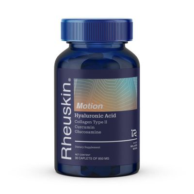 Rheuskin Motion Advanced Joint Support - Hyaluronic Acid, Glucosamine, Curcumin Collagen - 3-in-1 Supplement for Joint Pain Relief, Flexibility Mobility - 30 Caplets, 850mg