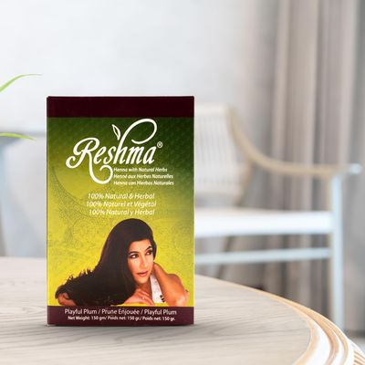 Reshma Beauty Classic Henna Hair Color 100 Natural, For Soft Shiny Hair, Henna Hair Color, Gray Coverage, Ayurveda Hair Product, 5.29 oz, Pack of 1 (Playful Plum)
