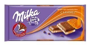 Milka Milk Chocolate Confection with Caramel Creme Filling 100g (Pack of 3)