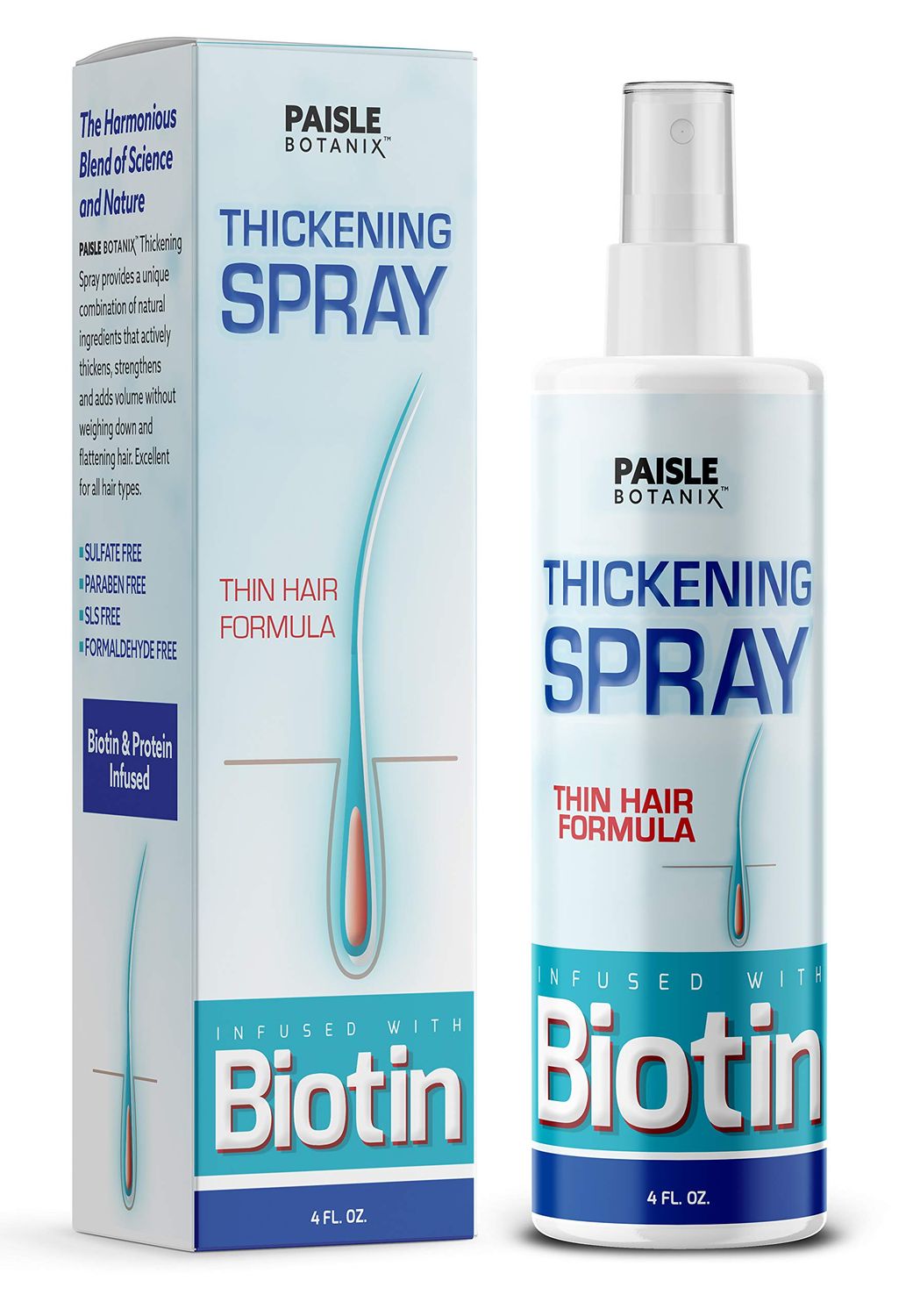 Biotin Hair Thickening Serum for Hair Growth and Volume - DHT Blocker for Hair Loss Prevention and Fine Hair Texturizing Spray
