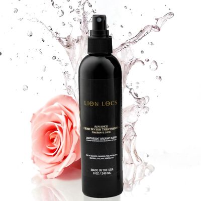 Lion Locs Rosewater Spray for Dreads, Dreadlocks, Braids, Faux Locs, Crochet Locs, Sisterlocks with Aloe, Essential Oils, Vitamins, and Glycerin Organic Vegan Conditioner Rose Water Spritz (8 oz.)