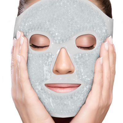 PerfeCore Facial Mask Get Rid of Puffy Eyes Migraine Relief, Sleeping, Travel Therapeutic Hot Cold Compress Pack Gel Beads, Spa Therapy Wrap for Sinus Face Puffiness Headaches Gel Mask